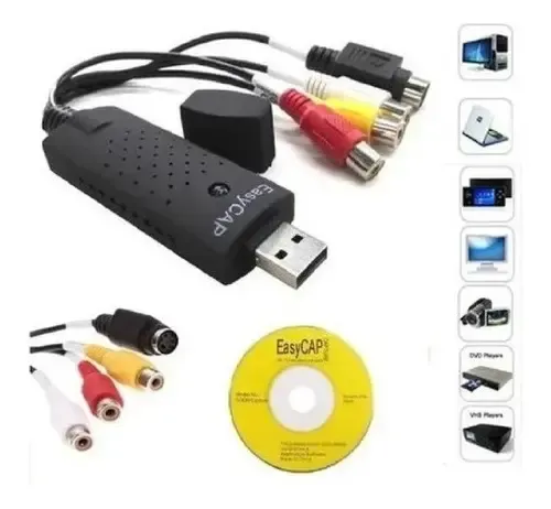 Conversor Placa Capture Vídeo Áudio Externo Usb Notebook Pc