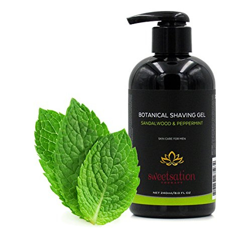 Gel Para Afeitar - Gel De Afeitar Botánico, Sándalo Y Menta,