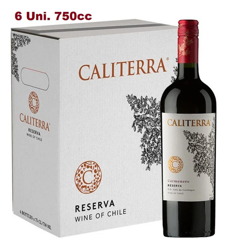 Vino Caliterra Reserva Carmenere 750ml 6 Unidades