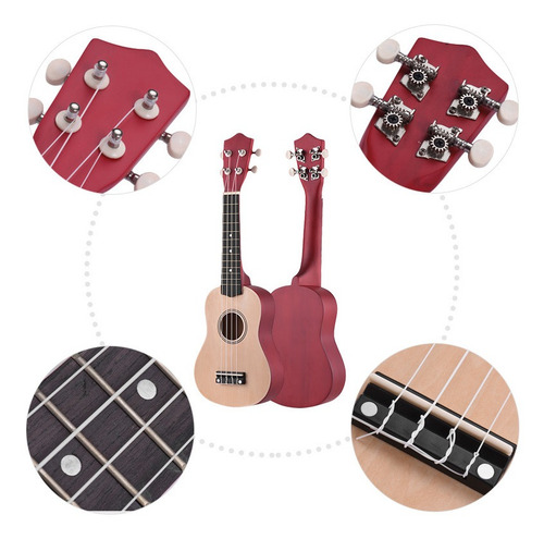 Ukelele Soprano Acústico De 21 Pulgadas, Kit De Ukelele Par