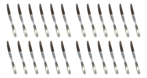 Set X 24 Cuchillo Mesa Carol Acero Inoxidable 21,6cm Color Plateado