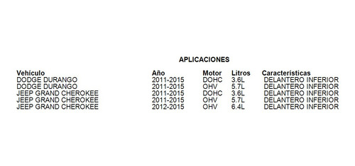 Brazo Delantero Inferior Dodge Durango 2014 3.6l Mopar