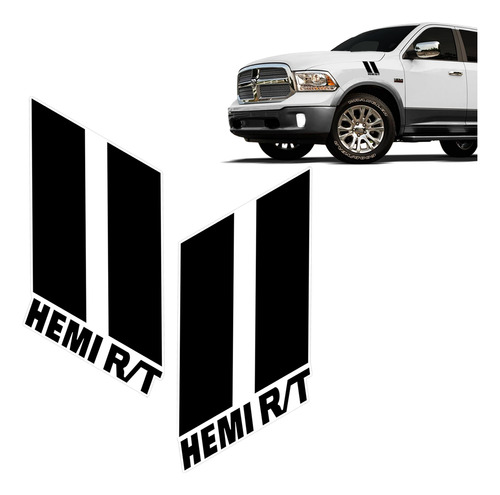 Adesivos Hemi R/t Dodge Challenger Ram 09/14 Preto- Genérico