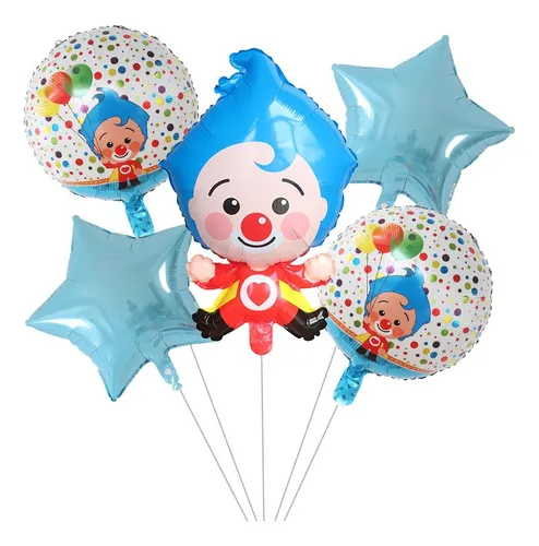 comprar Globos Plim Plim Set 5 Globos Metálicos Payaso Plim Plim Color pack 5 unidades