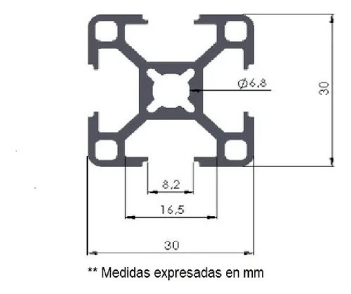 Perfil Aluminio Tipo Bosch 3030 - 3m - Impresora 3d Cnc