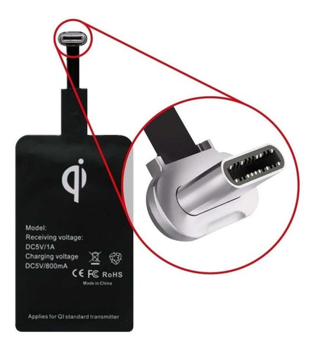 Adaptador Qi Tipo C Carga Inalambrica - Otec