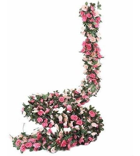 Guirnaldas De Flores Artificiales 8u. De 2.5m/ Rosas