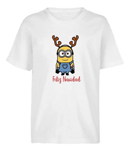 Playera Infantil Niñas/niños Navideña Merry Christmas Minion