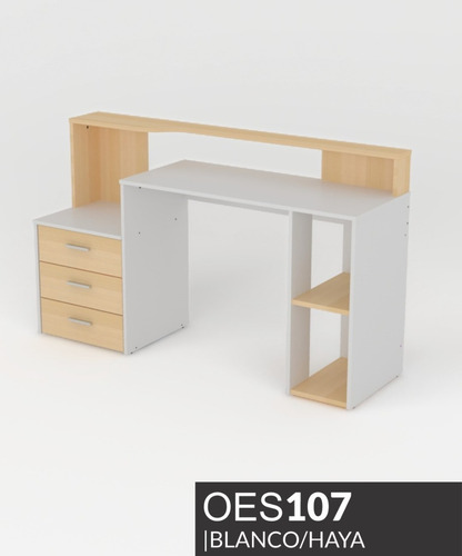 Imagen 4 de 4 de Escritorio Organizador Con 3 Cajones 150 X 90 X 45- Oes 107
