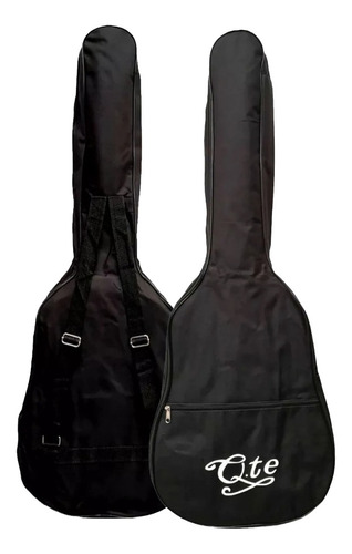 Funda De Guitarra Qte Ab01 Clasica Negra Mochila Y Bolsillo