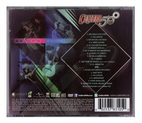 Calibre 50 Contigo Deluxe Edition Cd + Dvd
