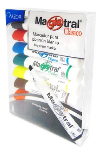 Set Marcadores Para Pizarron Blanco Magistral Azor 8 Colores