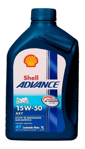 Aceite Shell 15w50 4t Advance Ax7 Semisintetico Moto