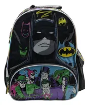 Comprar Mochila Escolar Dc Liga De La Justicia Batman Pelea Color Negro Diseño de la tela Liso