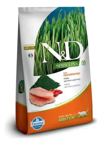 N&d Spirulina Tilápia E Goji Berry Para Gatos Adultos 1,5kg