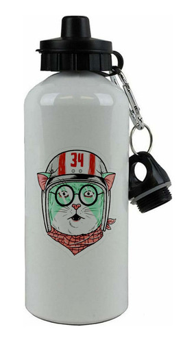 Botella Aluminio Hoppy Doble Tapa Casco Piloto Carrera Ar231