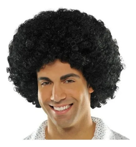 Peluca Afro Negra Fiesta Retro Chinos 70s 80s Fiesta Batucad