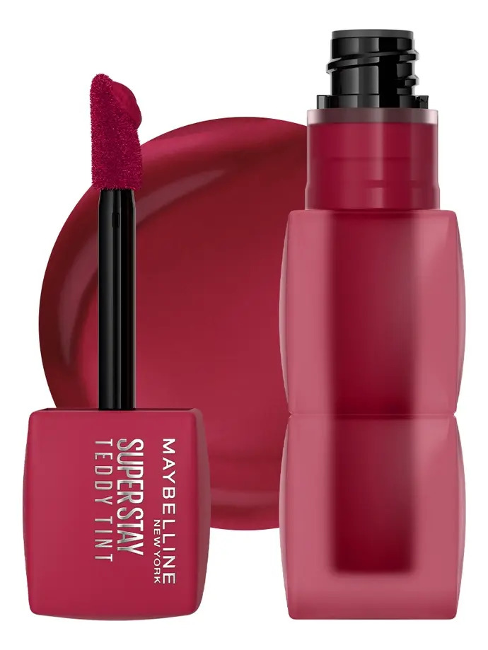 Imagen de Maybelline Tinta para labios Super Stay Teddy Tint, 5ml - Tinta multiusos de larga duración, Labial efecto mate, difuminado hasta por 12H, textura suave a los labios, sin transferencias