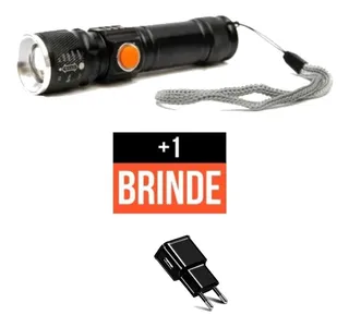 Lanterna Led Tatica Profissional T6 Recarregavel Usb +brinde