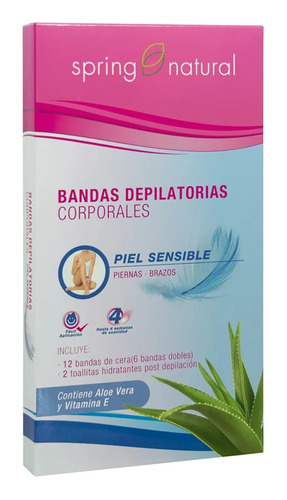 Spring Natural 12 Bandas Depilatorias Corporales