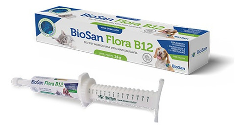 Biosan Flora B12 Bisnaga 14g Com Probióticos E Prebióticos