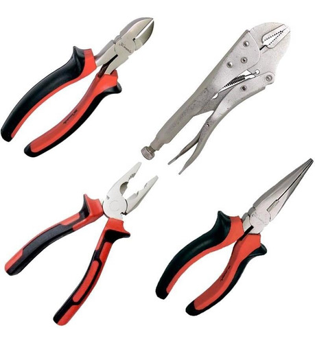 Kit Alicate Pressão Corte Universal Bico Niquelado Mtx