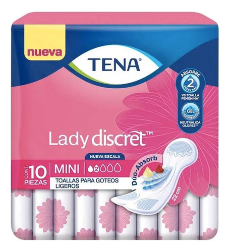 Toallas Sanitarias Lady Discret Mini 10 Pz