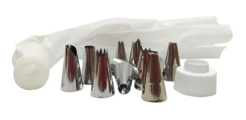 Imagem 4 de 4 de Kit Confeiteiro 15 Peças - Aço Inox 12 Bicos Prático Bolo