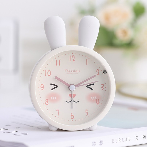 Reloj Despertador Infantil Para Niñas Sin Tictac, Conejo Y