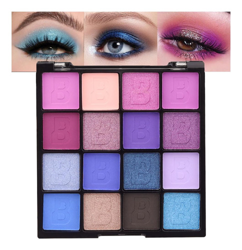 Evpct Paleta De Maquillaje De Sombra De Ojos Azul Mate, 16 C