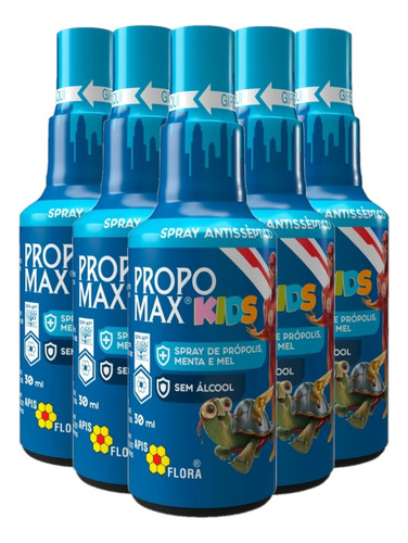 Propomax Kids Apis Flora Própolis Menta Mel Spray 30 Ml 5un