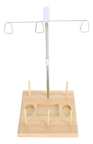 Soporte Para Hilo De Bordar, Estable, Base De Madera, Bobina