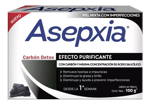 Asepxia Jabón Carbón Detox X 100g
