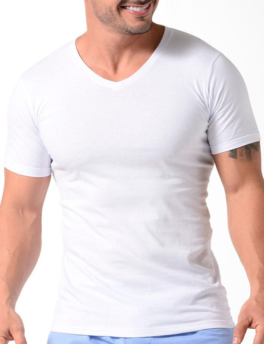 Geordi 4901 Camiseta Algodón Cuello V Manga Corta