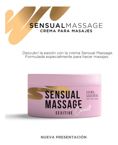 Crema Sexitive Sensual Massage Corporal Perfumada Aroma Coco Coco