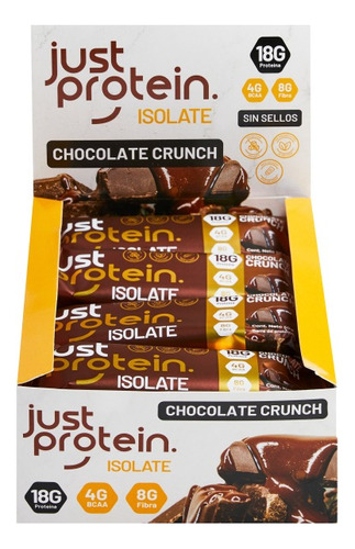 Box 12 Barras Isolate 18g C/u Chocolate Crunch- Just Protein