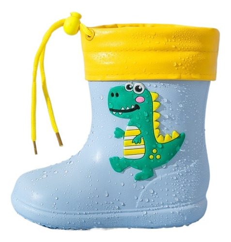 Botas De Lluvia Azules Para Niños + Funda De Algodón