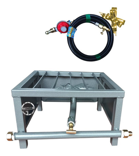 1 Parrilla De Mesa De 1 Quemador Uso Rudo Gas + Kit Instalac