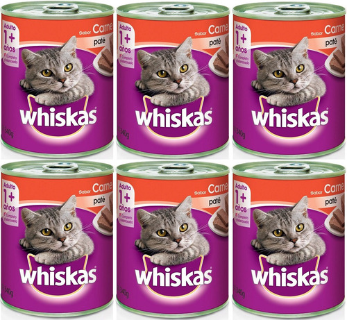 Pate Gato Whiskas Adulto Carne 340g ( Pack 6un. )