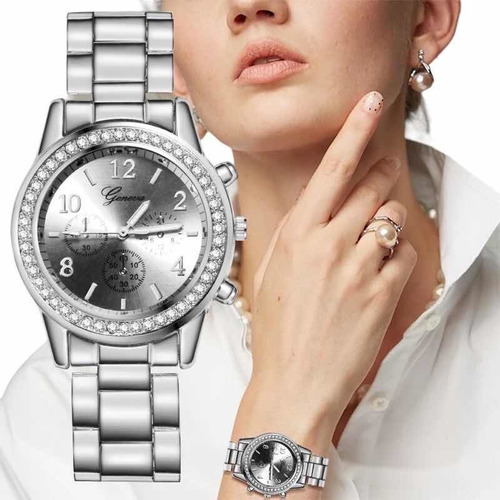 Reloj Dama Diamante Vintage Diseño Elegante Mujer