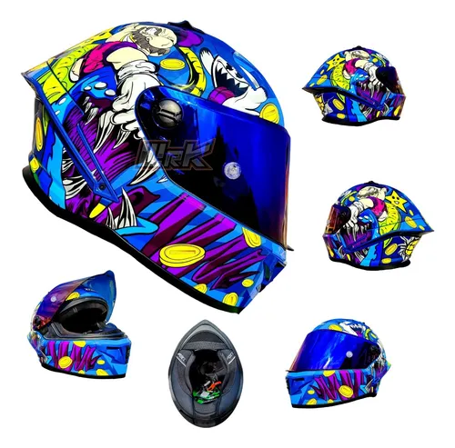 Casco Moto Mario Bross Morado Ece Xtrong Deportivo Rs Ns Env o