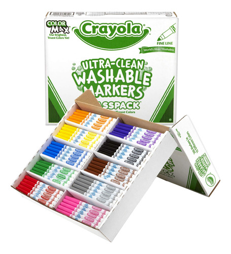 Crayola Marcadores Lavables Ultra Limpios (200 Unidades), Ma