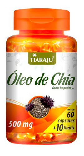 Óleo De Chia 500mg Com 70 Cápsulas Tiaraju