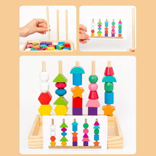 Juego De Juguetes De Secuenciación Apilables De Madera,