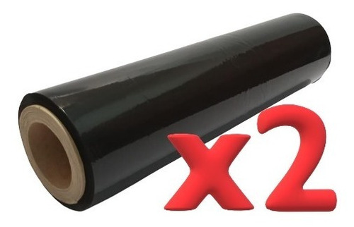 Film Stretch Virgen Negro X 4 Kg  Rollo De 50 Cm X2 Unidades