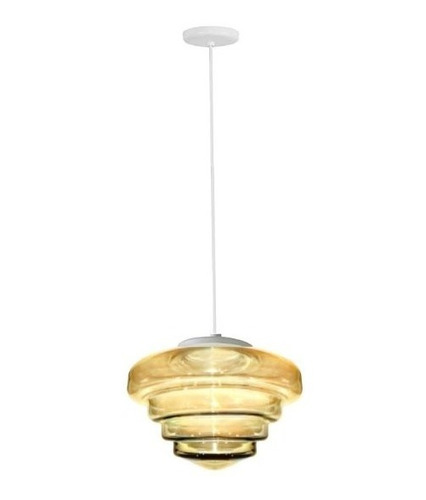 Lustre Pendente Novo Retro Globo Vidro Escada Ambar