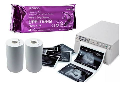 Papel Sony Upp 110hg Alto Brilho Kit 4 Rolos P/video Printer Cor Branco