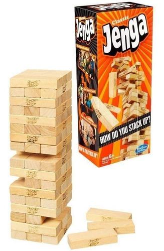 Juego De Mesa Jenga Clasico Desafio Apilar Bloques Hasbro