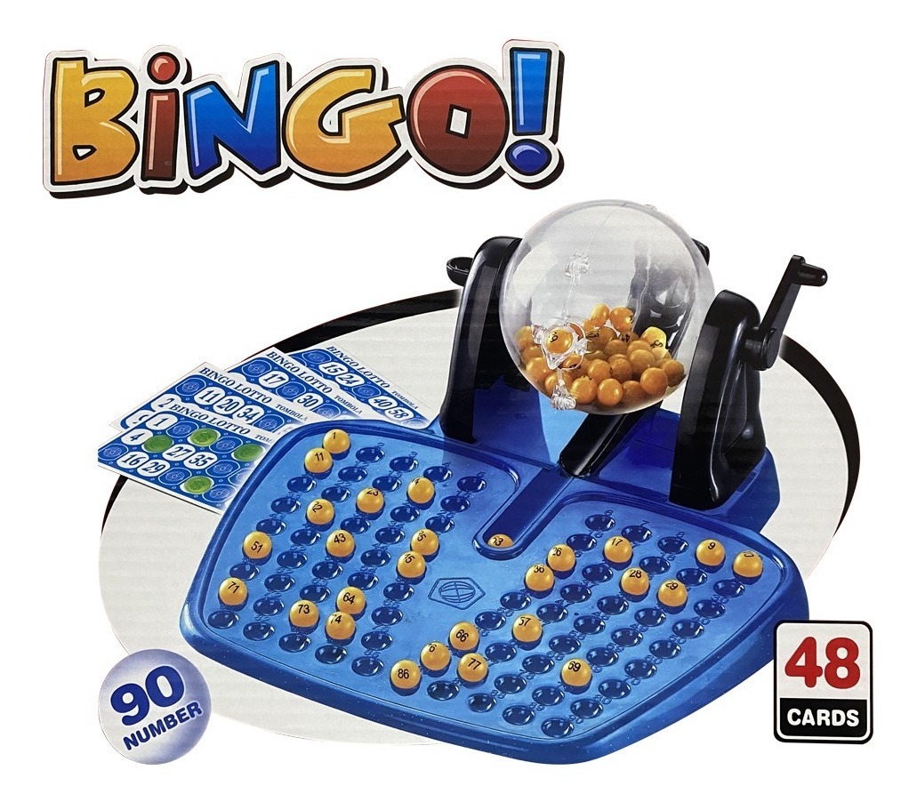 Bingo Juego De Lotería Bolillero Con Tablero Y Cartones Electrohorver 