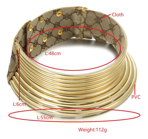 Collar Africano De Plata Con Cuello Exagerado Para Mujer